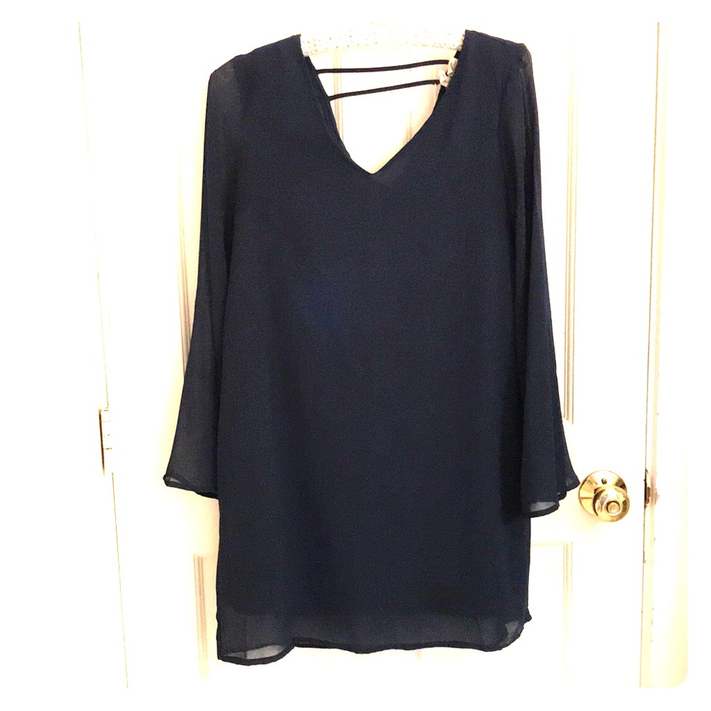 Super cute, lightly worn navy blue Japna dress!!